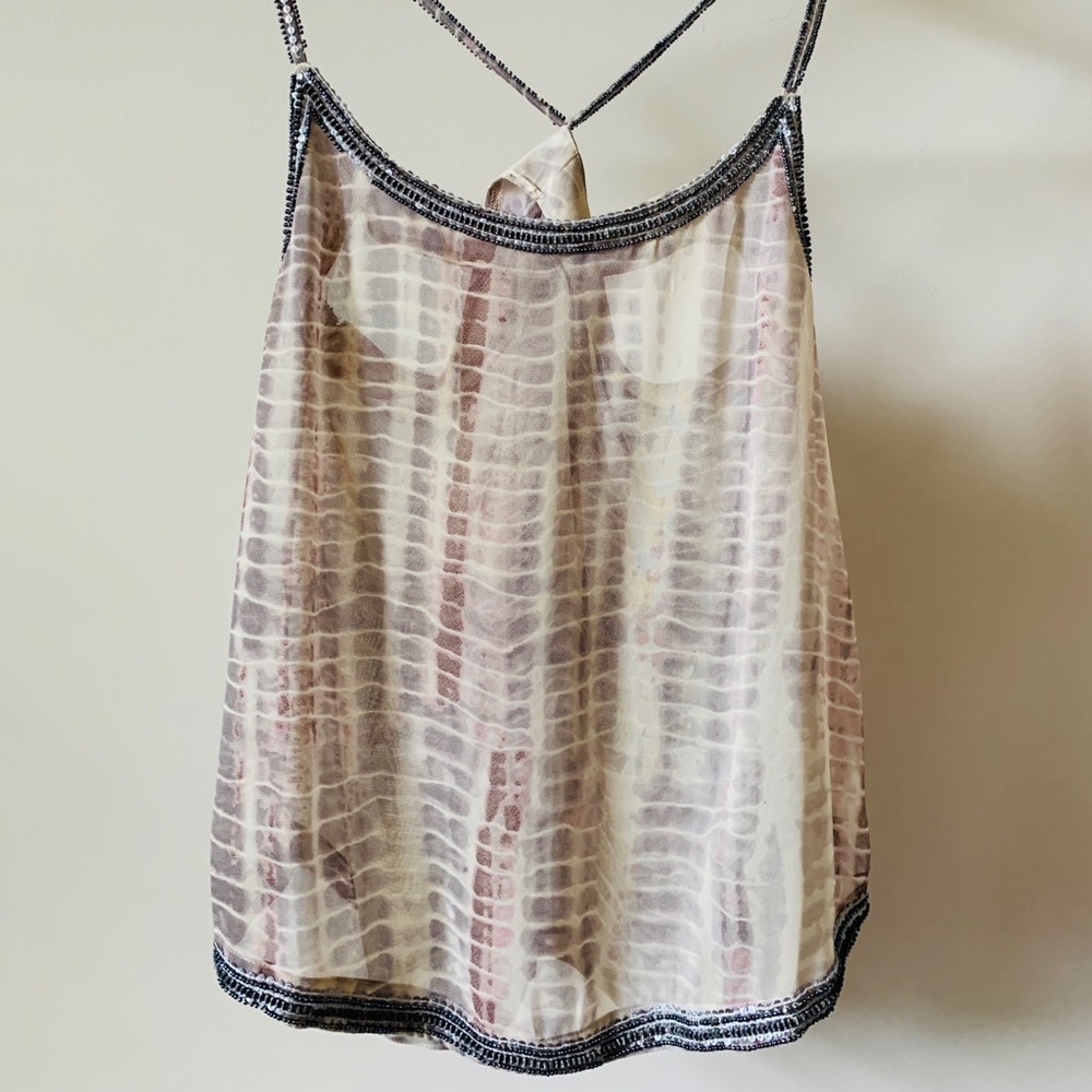 Bead Trimmed Sheer Blouse